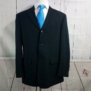 Linea Uomo 42R Black Windowpane Suit Blazer Sport